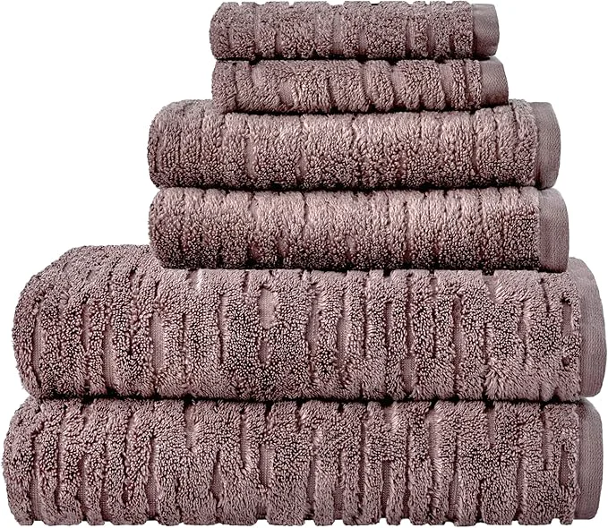 Smooth SKL Home CloudSoft Cotton Luxury 6-Piece Towel Set 600 GSM Ultra Plush Natural