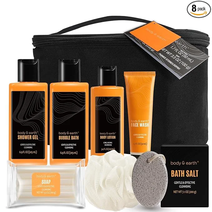 Responsible Body Earth Gift Baskets for Men Bath Set Citrus Scented Bath and Body Gift Set High-Performance