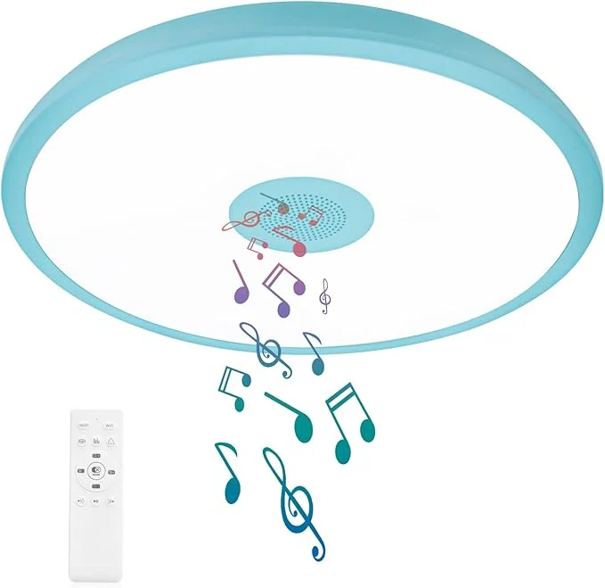 Responsible Sky Blue Waterproof LED Ceiling Light Fixture Music Ceiling Lamp Sophisticated
