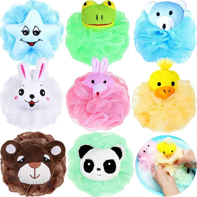 Sustainable Boao 8 Pieces Kids Bath Loofahs Animal Bath Sponge Cartoon Shower Loofahs Cute World-Class