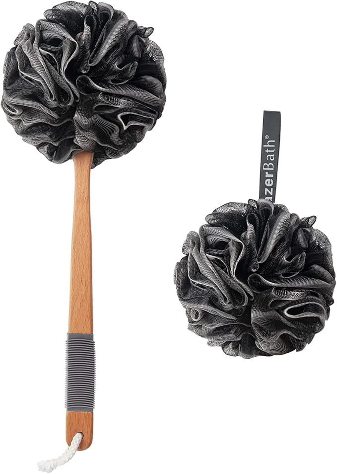 Secure AmazerBath Shower Sponge Loofah Back Scrubber PE Soft Mesh Loofah Body Scrubber Specialty