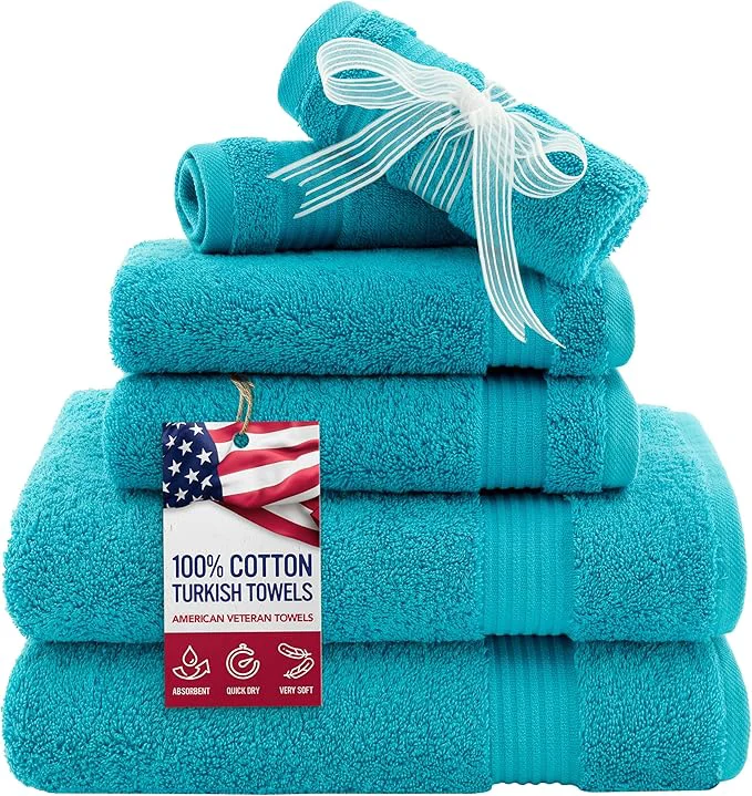 High-End American Veteran Towel 6 Piece Towel Set Eco-Friendly