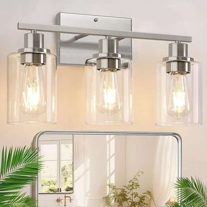 Verified Indoi 3-Light Bathroom Light Fixtures Brushed Nickel Vanity Lights User-Friendly