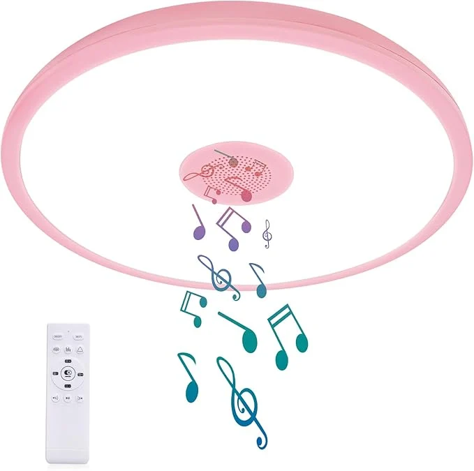 Lightweight Pink Waterproof LED Ceiling Light Fixture Music Ceiling Lamp Certified