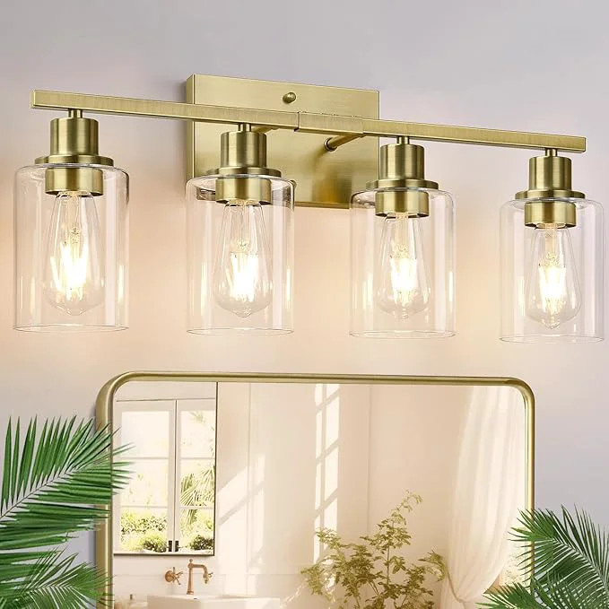 Reliable Indoi 4 Light Bathroom Light Fixtures Brass Vanity Lights Relaxed