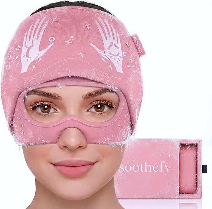 Relaxed Migraine Relief Cap with Slide-Up Eye Mask Efficient