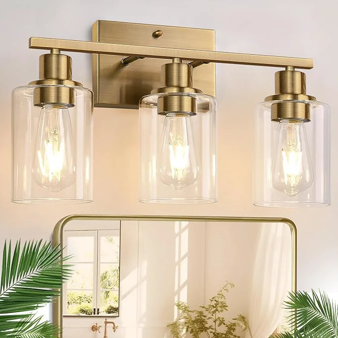 Versatile Indoi 3 Light Bathroom Light Fixtures Brass Vanity Lights Specialty