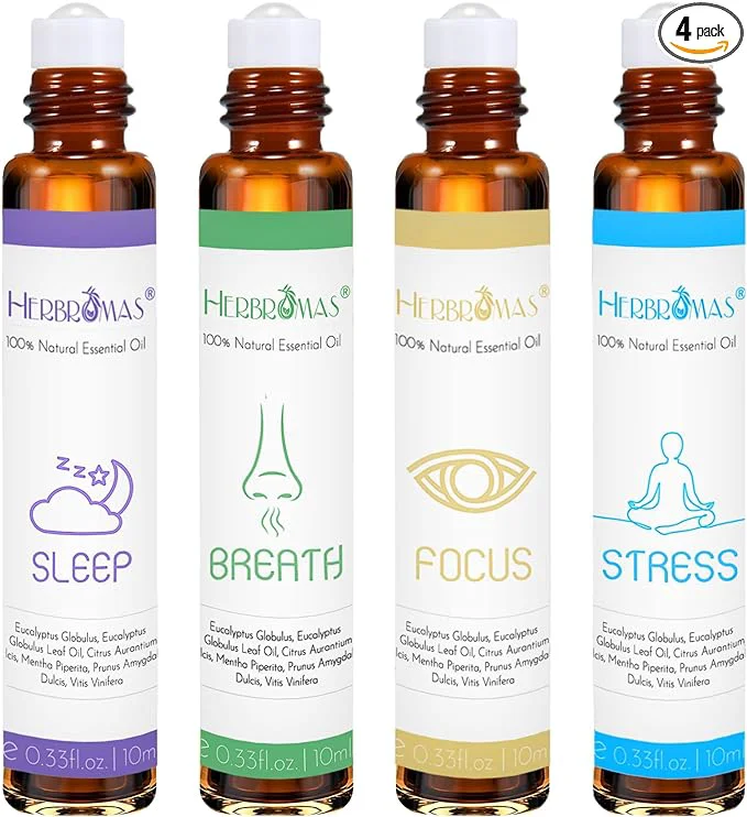 Powerful Aromatherapy Oils Roller Set Natural Pre-diluted Essential Oils Roll On Innovative