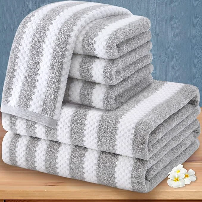 Pure Gray and White Towels 4 Hand 16 x27 2 Bath 28 x52 Innovative