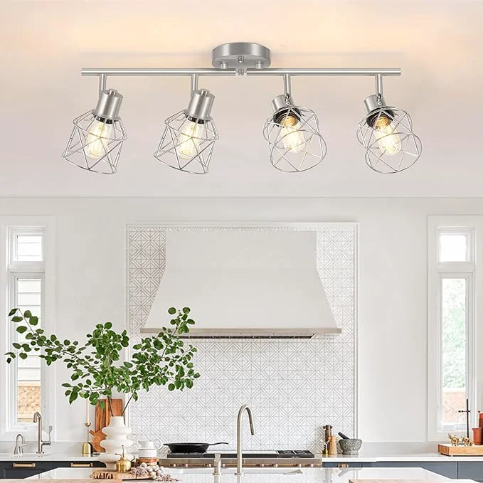 Practical Baocuz 4-Light Kitchen Lighting Fixtures Adjustable Multi-Directional Brushed User-Friendly