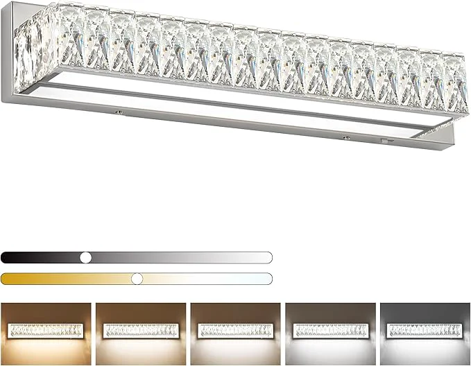 Authentic ZUZITO Crystal Vanity Lights for Bathroom 18W LED Bathroom Light Bar Modern Stylish
