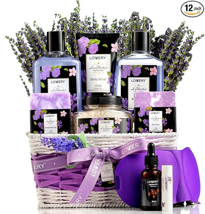 Verified Mothers Day Gifts for Mom Lavender Lilac Spa Gift Basket For Women Men Smart