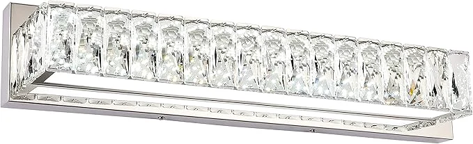Outstanding ZUZITO Crystal Bathroom Light Fixtures Over Mirror 22.8in Modern LED Vanity Top-Quality