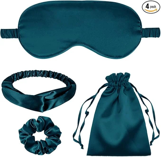 Premium 4Pcs Silk Sleep Masks Satin Eye Mask Silky Eyes Cover Blindfold Eyeshade Minimalist