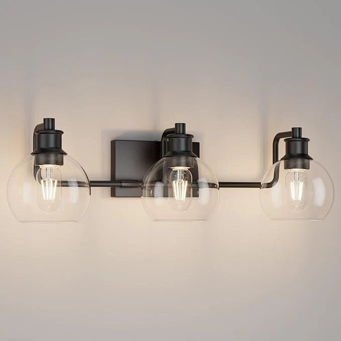 Enhanced Tipace Black Vintage Bathroom Vanity Light Fixtures Over Mirror Glass Globe 3 Dependable