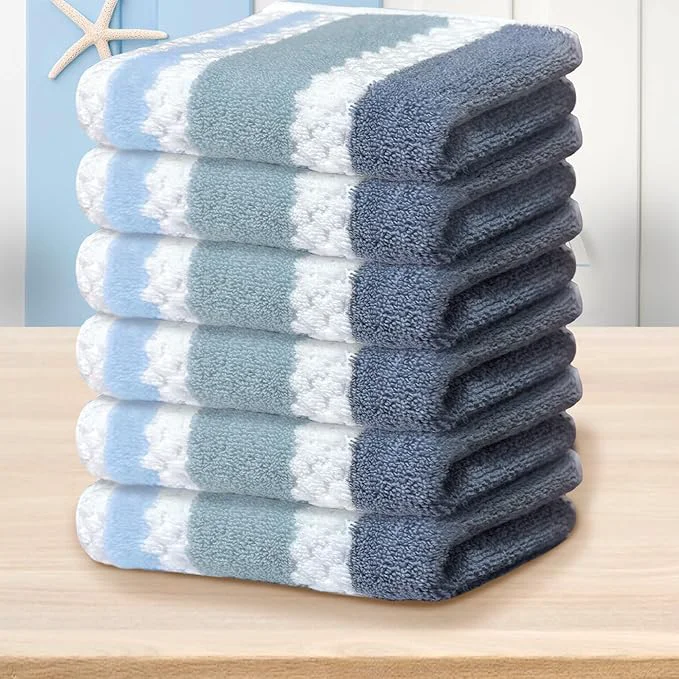 Flexible Waffle Washcloths for Bathroom Wash Cloths 6 Pack 13 x13 Advanced