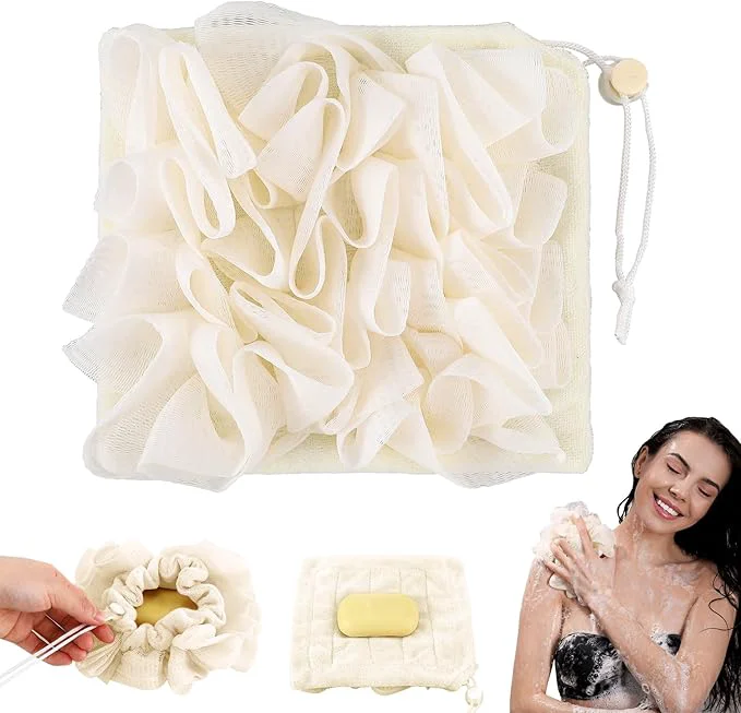 Relaxed 1 Pcs Washcloth Loofah Combo 2 in 1 Bath Loofah Sponge Minimalist