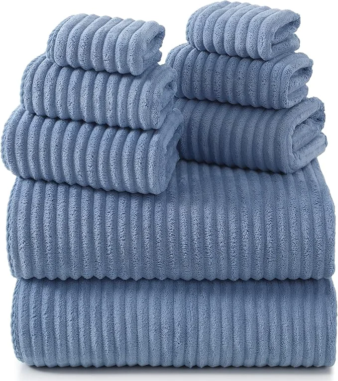 Breathable REDKISS Blue Bath Towels Set 8 Piece Proven
