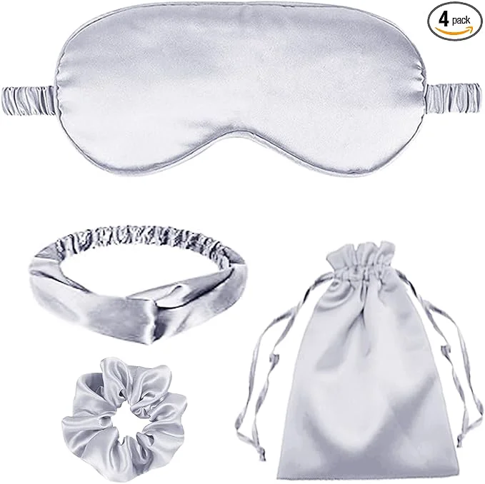 Long-Lasting 4Pcs Silk Sleep Masks Satin Eye Mask Silky Eyes Cover Blindfold Eyeshade Fast
