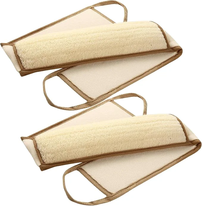 Fine Crafted Exfoliating Natural Loofah Sponge Back Scrubber Minimalist