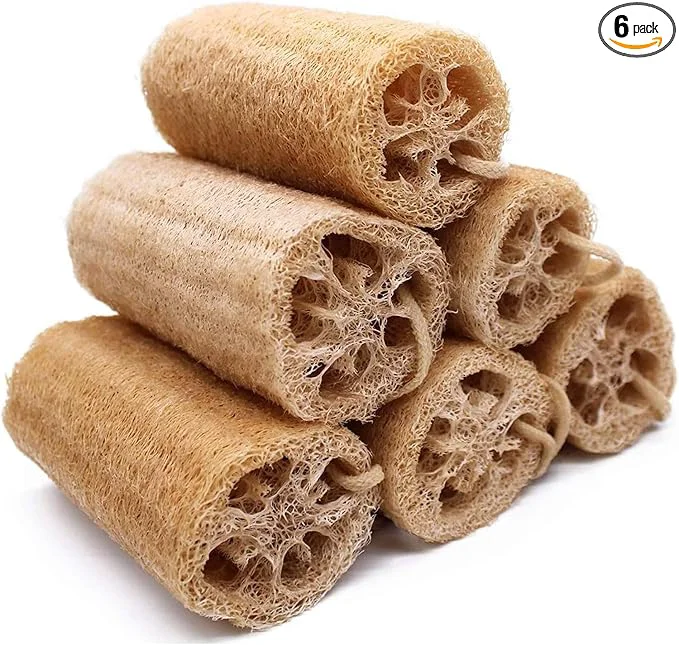 High-Quality Natural Loofah Sponge METLUCK 6 Pack Organic Loofah Exfoliating Body Efficient