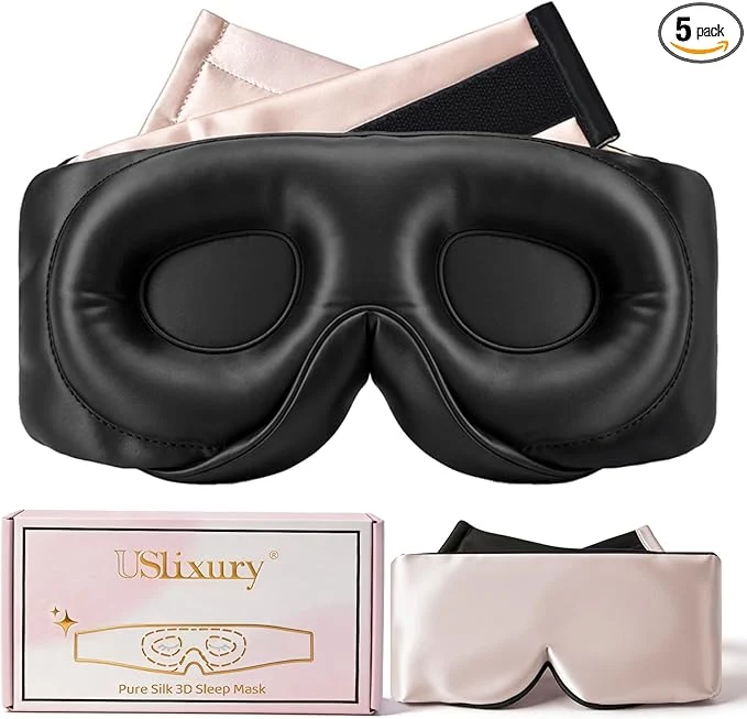Exclusive USlixury Silk Sleep Mask 3D Contoured Sleeping Masks Mulberry Silk High-End