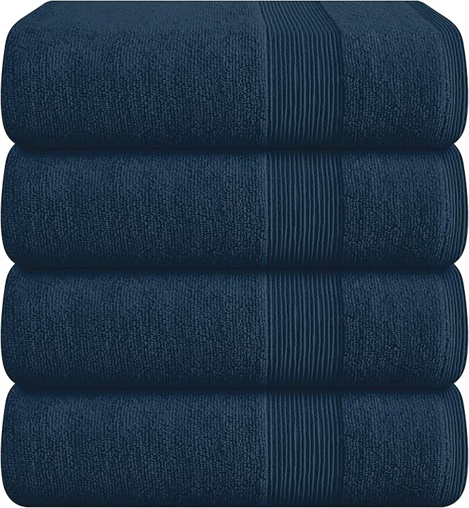 Eco-Friendly Belizzi Home 4 Pack Bath Towel Set 27×54 Ring Spun Cotton Ultra Soft Natural