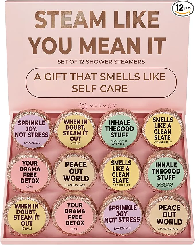 Enhanced MESMOS 12 Assorted Shower Steamers Aromatherapy Self Care Gifts Natural