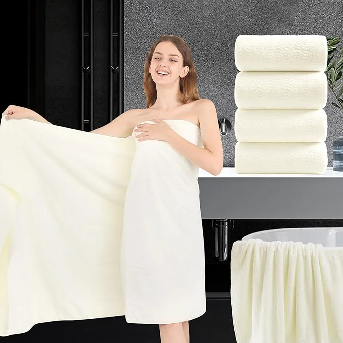Professional 4 Piece Extra Large Bath Towel 35 x70 Oversized Bath Sheet Bath Towel Set Exceptional