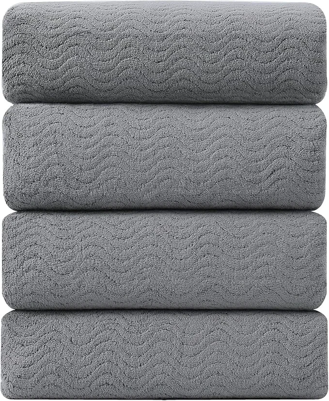 Optimized 4 Pack Washcloths Set 13 x13 Highly Absorbent Quick Dry Premium Towel World-Class