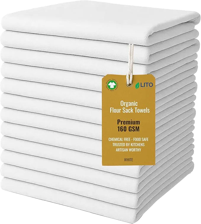 Smooth Flour Sack Towels Tea Towel for Crafts Kitchen Dish Cotton Blank Towel for Carefully Designed