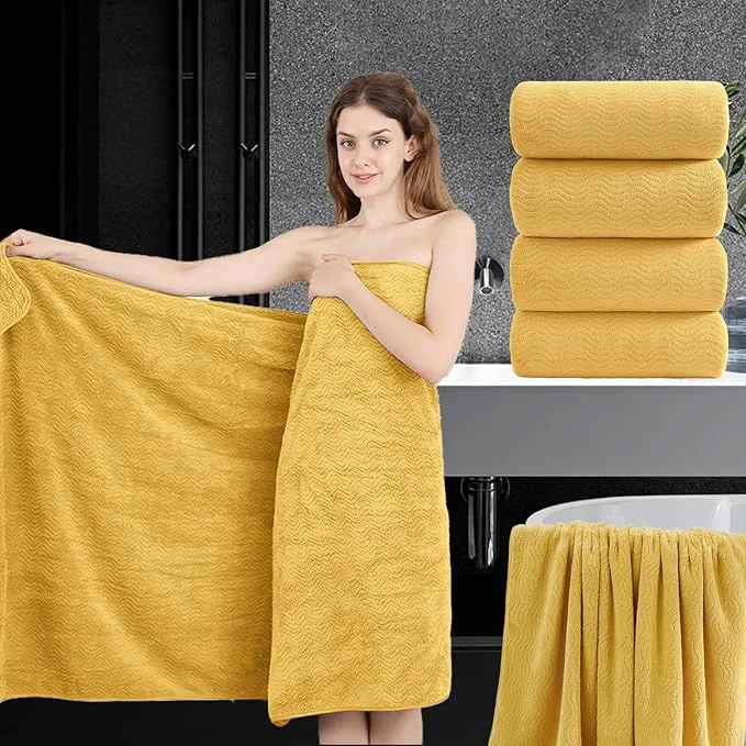 Exceptional 4 Piece Extra Large Bath Towel 35 x70 Oversized Bath Sheet Bath Towel Set Official