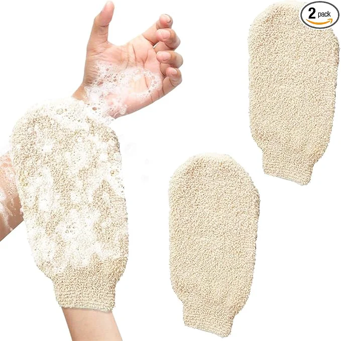 Consistent 2 Pcs Exfoliating Gloves Bath Shower Gloves Mitts Bamboo Fiber Bath Body Certified