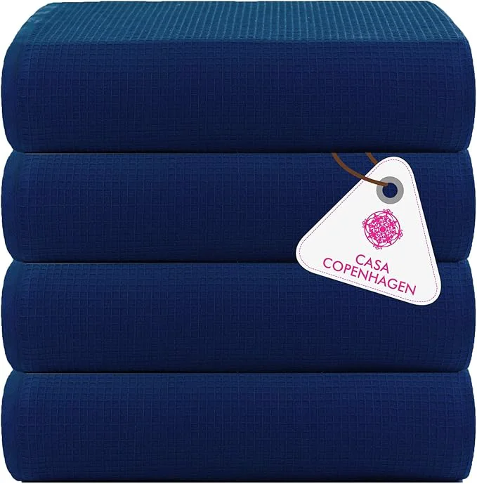 Smooth CASA COPENHAGEN Wafffle 4Pcs Egyptian Cotton Large Designer Towels Gift Trendy