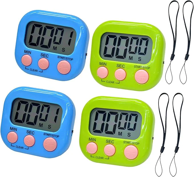 Fine Crafted 2 Pack Small Digital Kitchen Timer Magnetic Back and On Off Classroom Timers Carefully Designed
