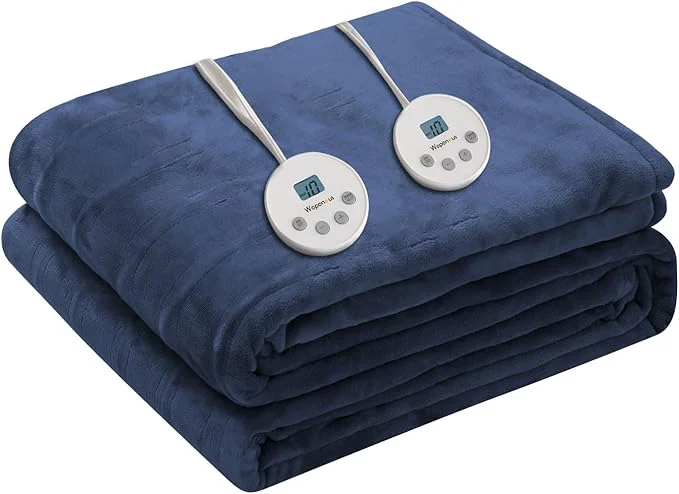 Optimized Wapaneus Heated Blanket Electric King Size 90 x100 -Dual Control User-Friendly