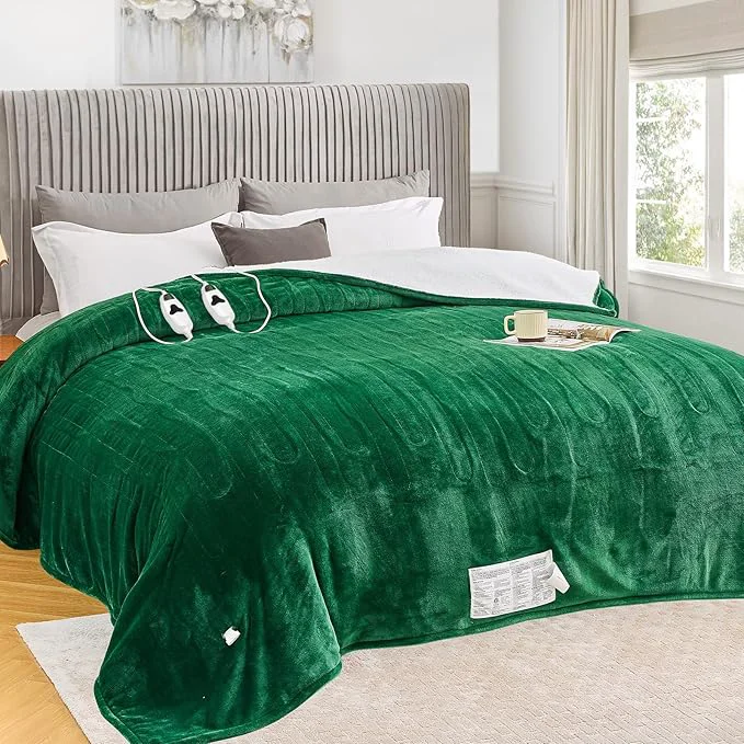 Breathable greenoak Heated Blanket Electric Queen Size 84 X90 Dual Control Heating Unique