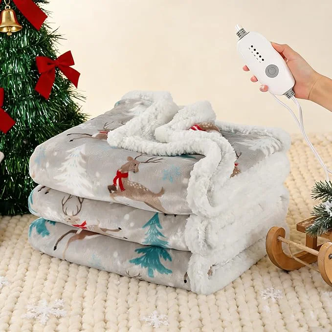 Exclusive Electric Heated Blanket Throw Size 50 x 60 Pure