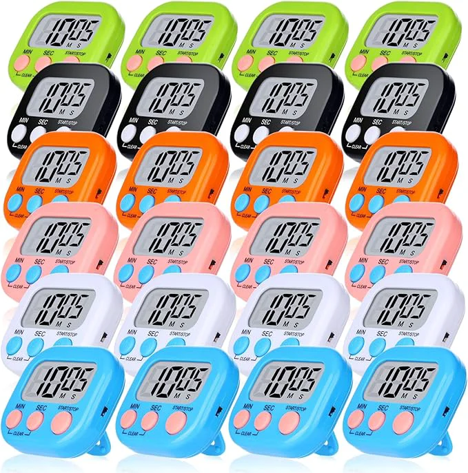 Traditional Mwellewm 24 Pcs Digital Timers for Classroom Kitchen Timers for Cooking Small Flexible
