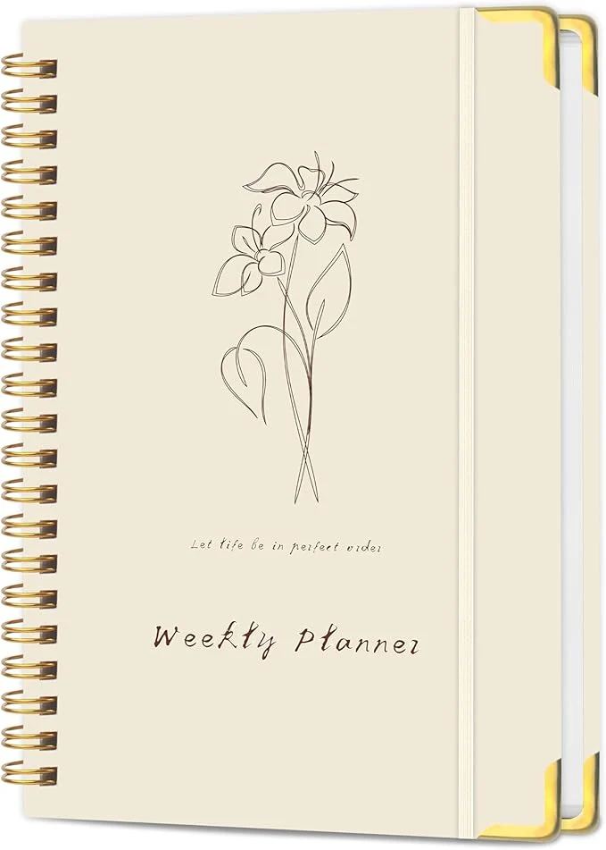Artisan Undated Weekly Planner with Metal Corner Hardcover Notebook A5 Size Journal Safe