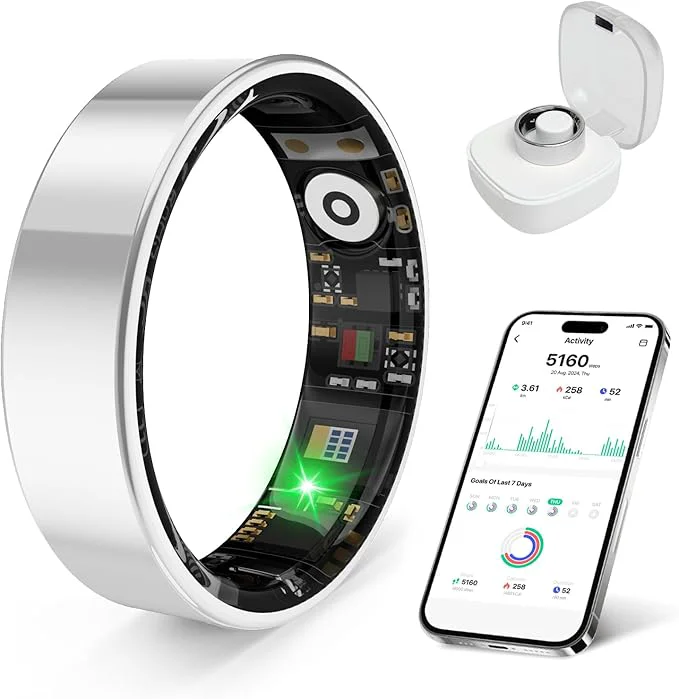 Flexible Smart Health Ring Featuring Stress and Sleep Monitoring Functions Compatible Pure