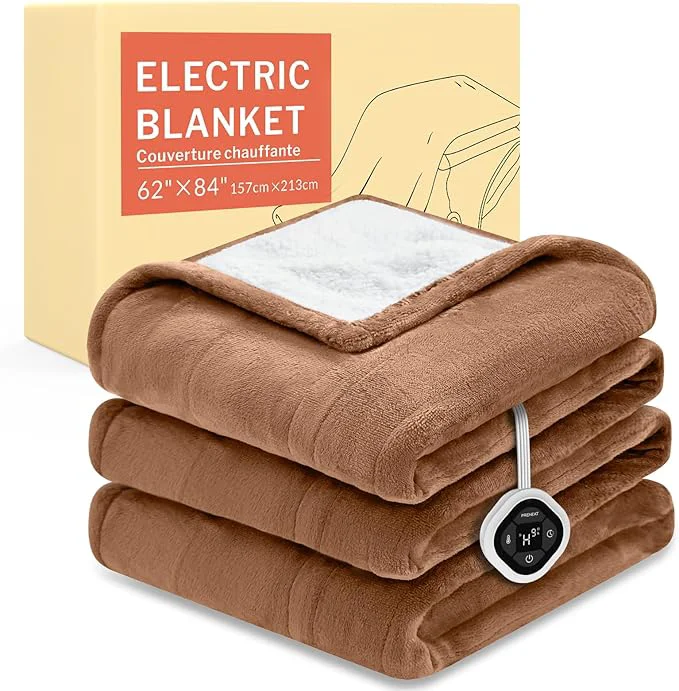 Casual HOMLYNS LuxeHeat Heated Blanket Electric Blanket Twin Size Soft Flannel Sherpa Artisan