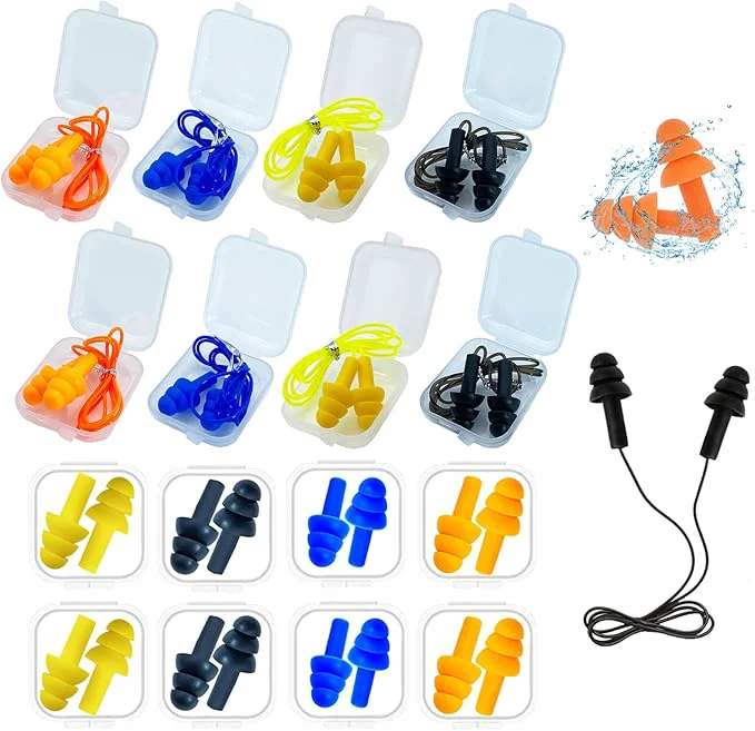 Sophisticated Ear Plugs for Sleeping 16 Pairs Noise Canceling Soft Reusable Silicone Proven