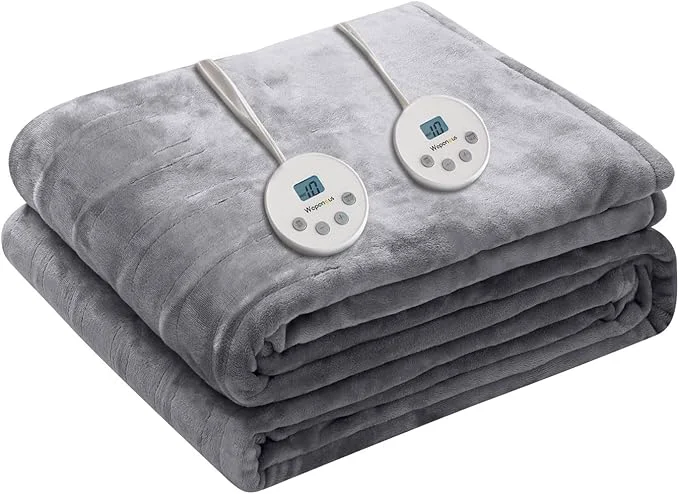 Fine Crafted Wapaneus Heated Blanket Electric Queen Size 84 x90 -Dual Control Exclusive