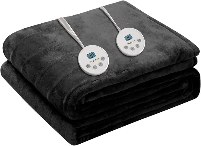 Traditional Wapaneus Heated Blanket Electric Queen Size 84 x90 -Dual Control Durable