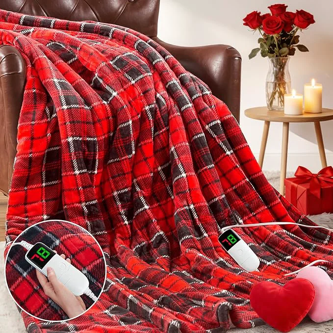 Healthy Heated Electric Blanket Twin Size 62X84 Heating Blanket Fast Heating Washable Next-Generation