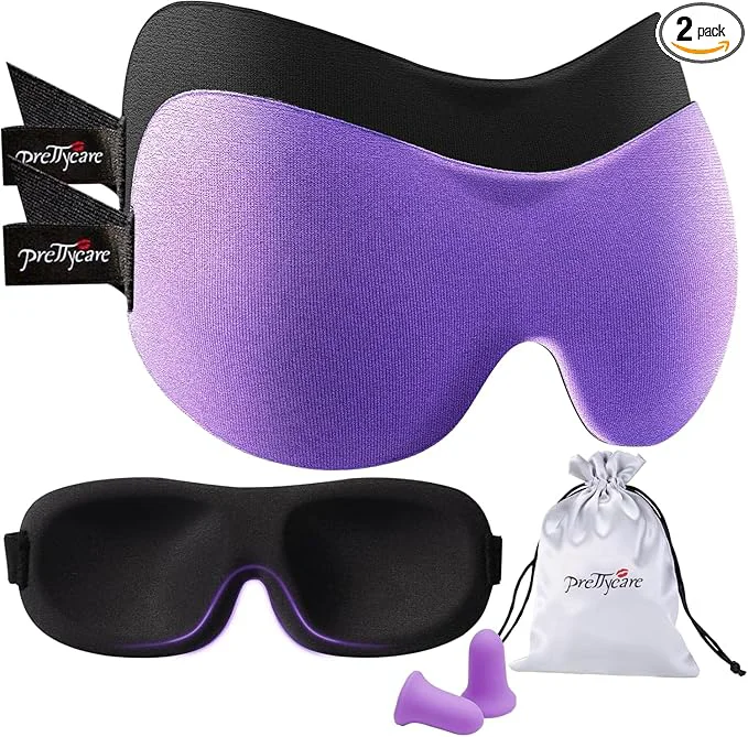 Casual PrettyCare 3D Sleep Mask 2 Pack Eye Mask Minimalist