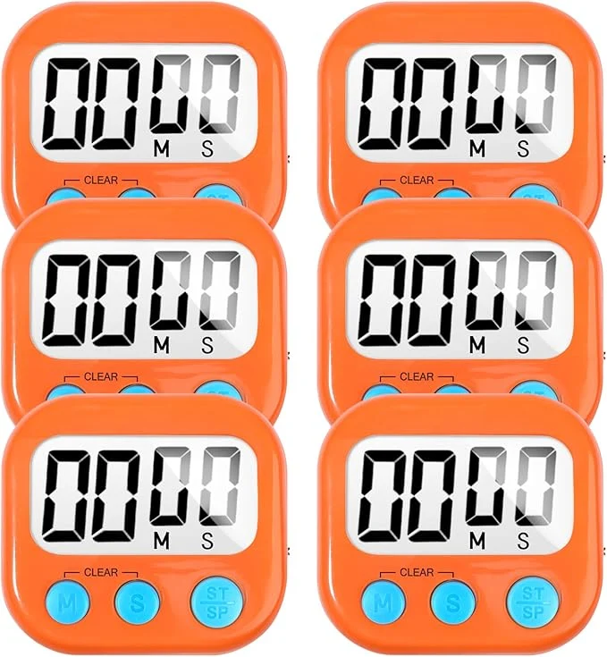 Prestigious 6 Pack Digital Kitchen Timer for Cooking Big Digits Loud Alarm Magnetic Backing Luxury