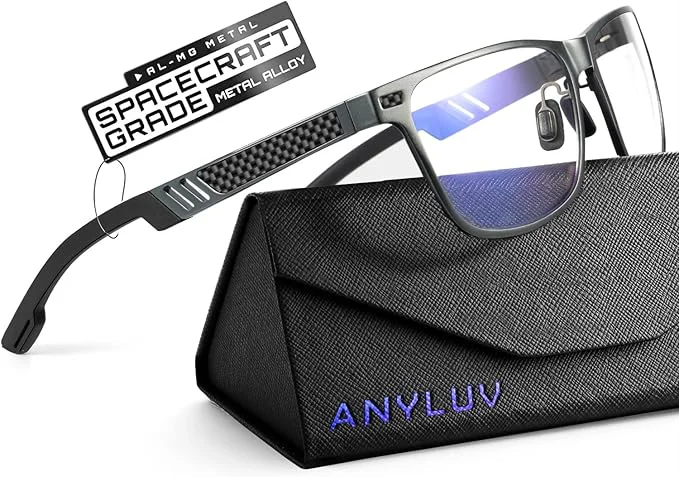 Breathable ANYLUV Blue Light Blocking Glasses Men Computer Gaming Glasses Lightweight High-Quality
