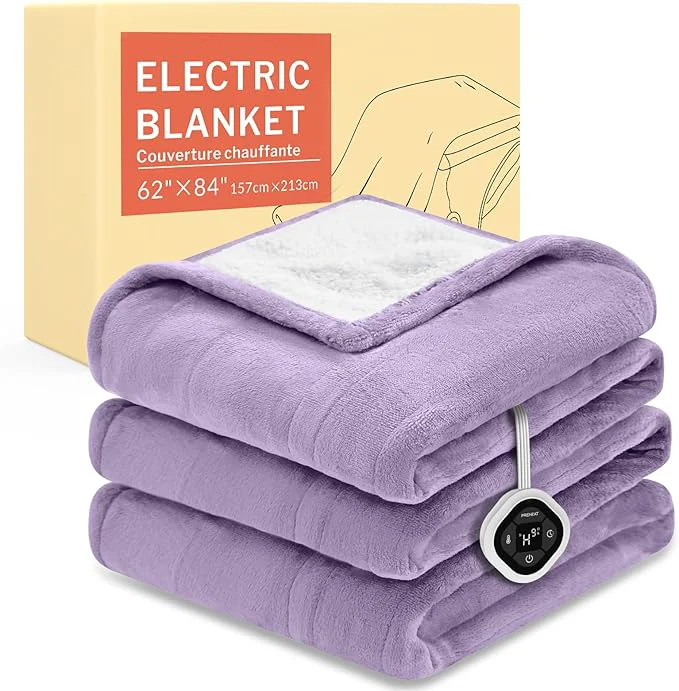 Carefully Designed HOMLYNS LuxeHeat Heated Blanket Electric Blanket Twin Size Soft Flannel Sherpa Original Design